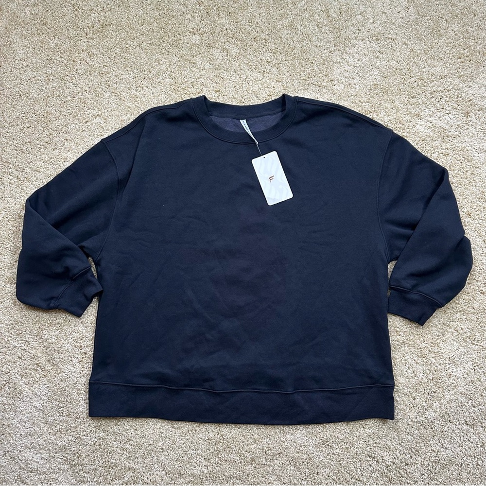 Fabletics‎ Alina Crewneck Sweatshirt Black Oversized NWT Size 1X